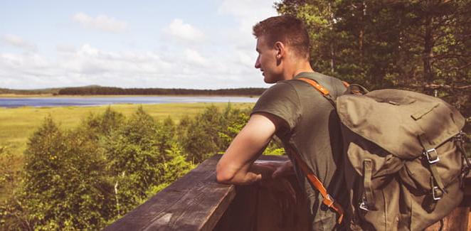 man backpacker